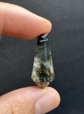 天然水晶灵摆 千层绿幽灵灵摆吊坠 水晶挂件 毛衣链项链 一物一图
