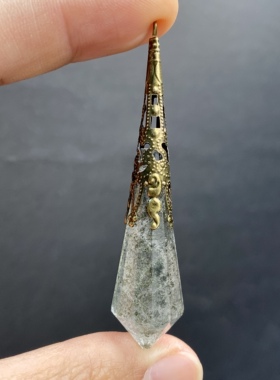 天然水晶 千层红绿幽灵灵摆吊坠套链 水晶挂件 毛衣链 一物一图