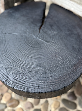 碳化黑年轮片木块装饰画侘寂风摆件墙面挂饰中古壁饰复古玄关墙饰