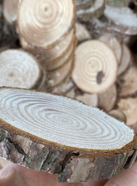 小木桩diy装饰年轮拍摄道具手绘
