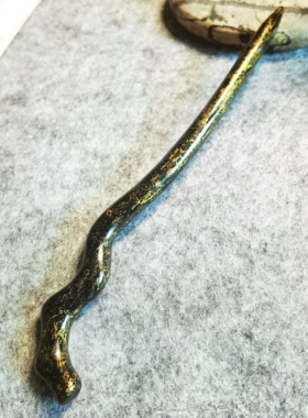 漆艺纯手工天然大漆黑金螺钿檀木简约中式百搭盘发钗簪子