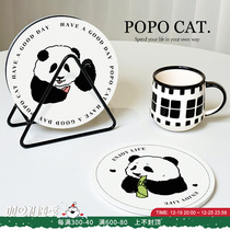 High Face Value Ceramic Cup Cushion Home Insulation Mat Bowl Mat Pan Cushion Cute Panda Water Suction Cup Mat Insulation Dining Table Mat