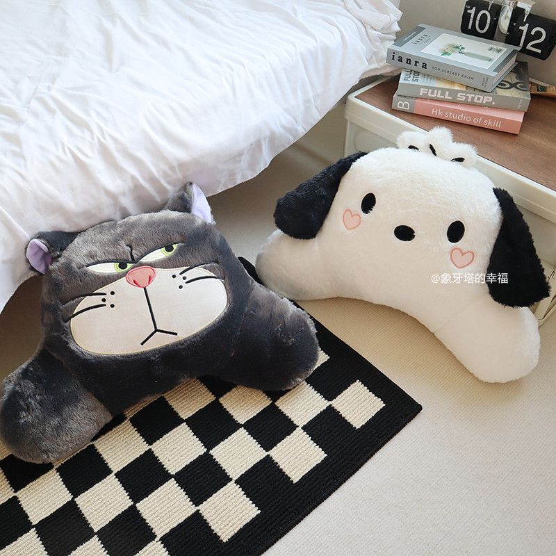 可爱卡通路西法三眼毛绒腰靠办公座椅靠枕学生宿舍靠背沙发抱枕靠,淘宝优惠券,粉丝福利购,淘宝优惠卷