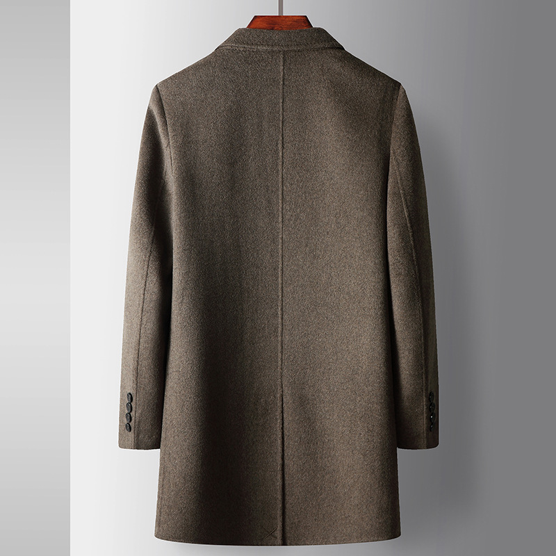 2025秋冬季新款型男轻奢港风显瘦大衣中长款羊毛风衣商务毛呢外套 - 图0