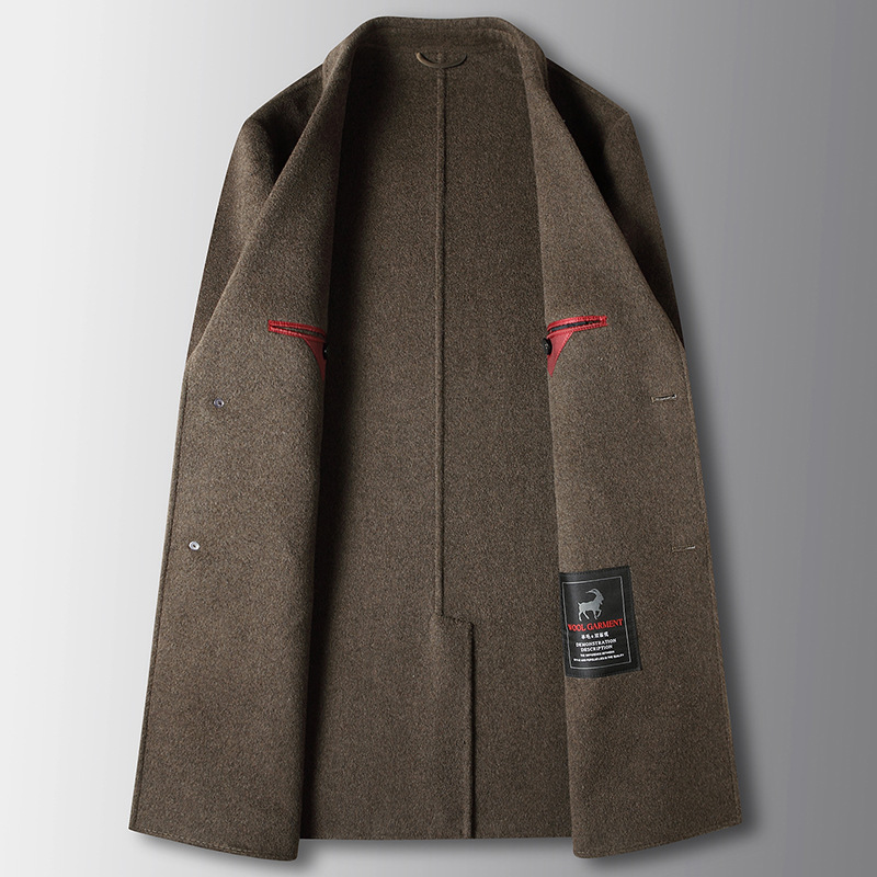 2025秋冬季新款型男轻奢港风显瘦大衣中长款羊毛风衣商务毛呢外套 - 图3