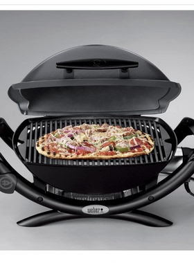 英国代购Weber Q1400 Electric Grill 便携珐琅铸铁电烤架烧烤炉