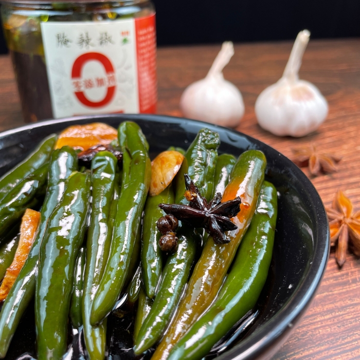 腌辣椒即食香辣下饭菜特辣朝天椒手工自制泡椒徐州特产咸菜250g - 图1