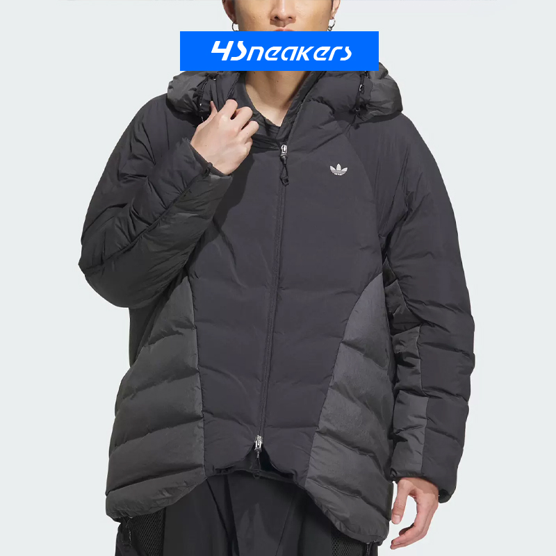 Adidas x HAMCUS联名款纯色保暖连帽羽绒服立领羽绒马甲IU4837-图2