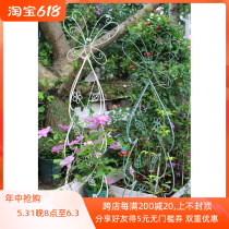 1 5 m high butterfly three-dimensional climbing rattan rack retro to make old iron art flower shelf blue snowflake iron thread lotus moon season