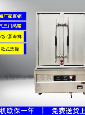 商用三门海鲜蒸箱燃气带熄火保护