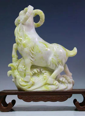 玉生肖羊摆件天然原创自制桌面