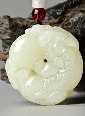 和田玉貔貅吊坠情侣款原创自制