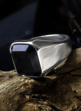 路西法戒指男款黑宝石指环