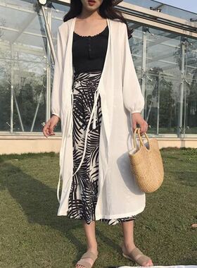 边度假超仙沙滩裙防晒衫连衣裙女