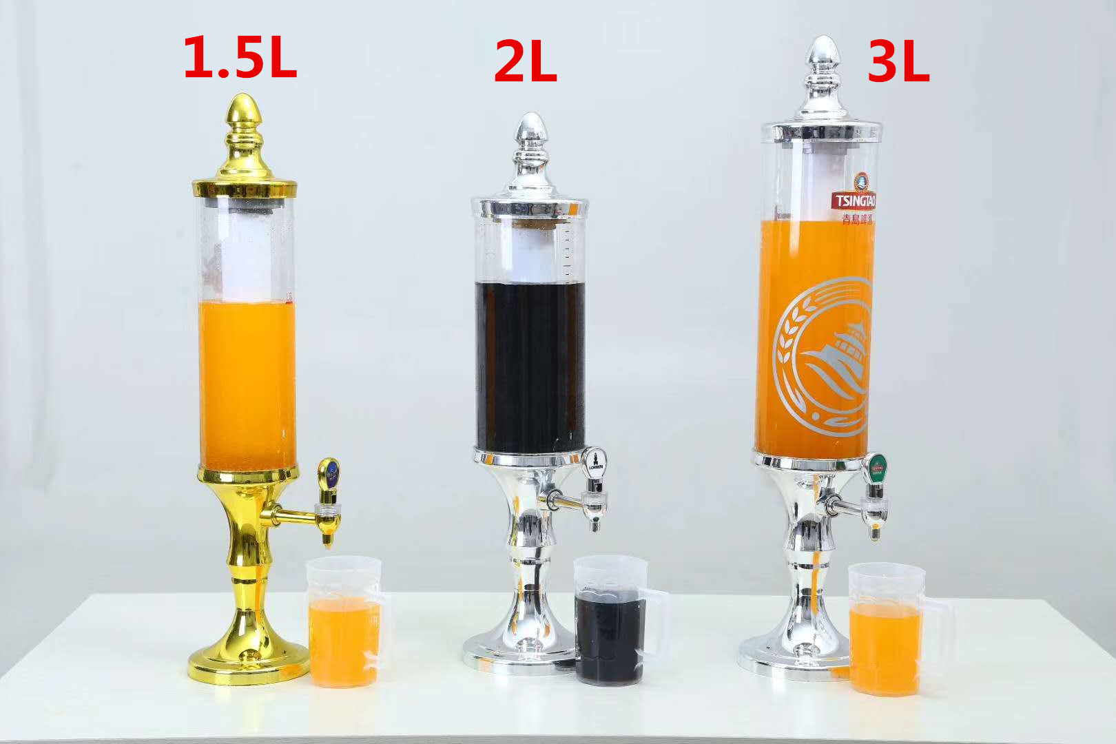 包邮LED发光欧式酒炮1.5L啤酒炮3L酒桶商用 网红扎啤炮酒柱分酒器 - 图1