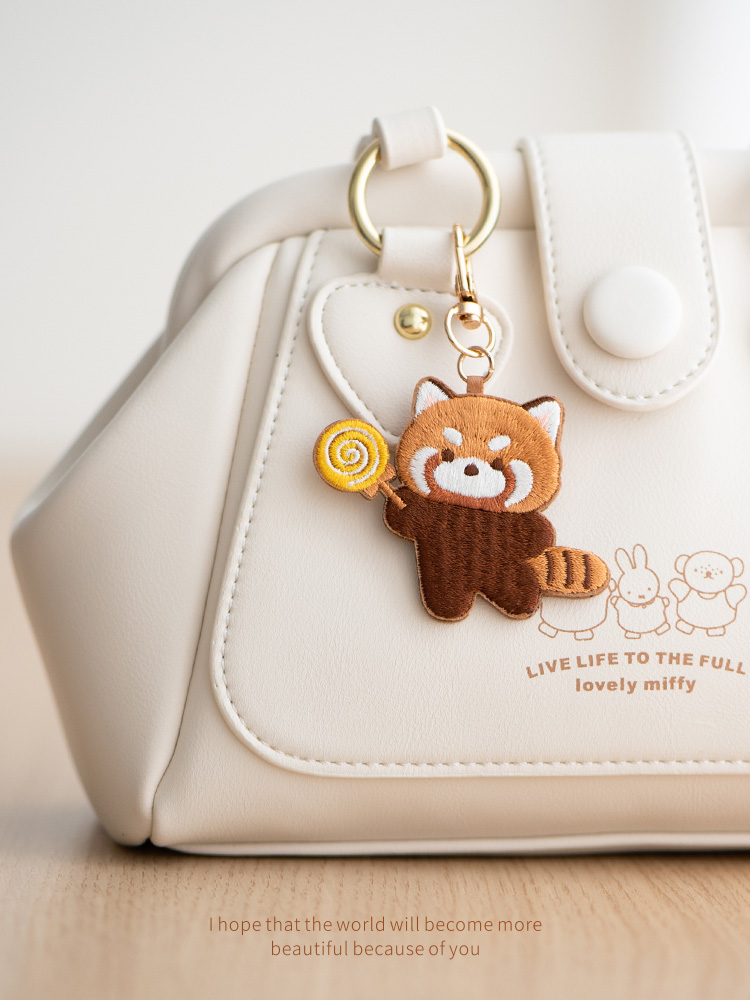 可爱森林小熊猫钥匙扣可爱小熊书包挂件少女心包钥匙链圈环装饰品 - 图3