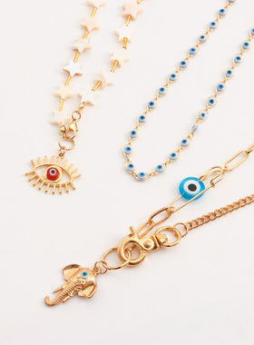 混搭彩色土耳其之眼五角星