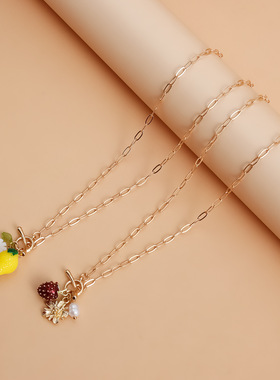 Norns欧美海边夏日水果元素吊坠项链温柔清新百搭少女系necklace