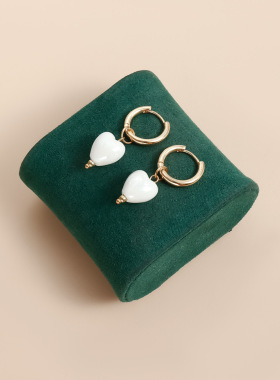 Norns欧美简约米珠仿珍珠爱心项链女个性手工串珠OT扣项饰耳环