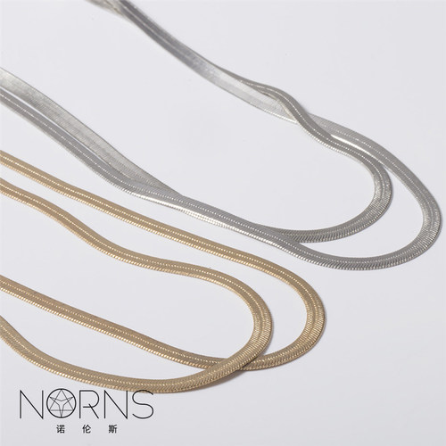 Norns合金极简简约金银蛇骨链条身体链HM配饰腰链显瘦腰带腰绳 - 图3