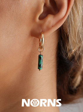 Norns欧美设计师款金属随意扣扁形仿巴洛克珍珠钥匙锁头吊饰项链