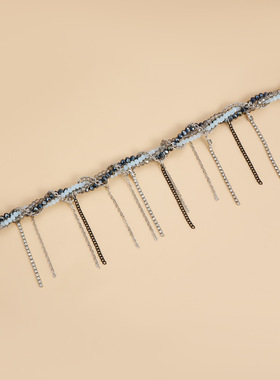 Norns欧美轻奢流苏玻璃米珠缠绕锁骨链ins甜酷风潮流多层项链