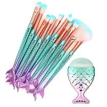 Makeup Brushes Set 11PC 3D Mermaid Makeup Brush Cos
