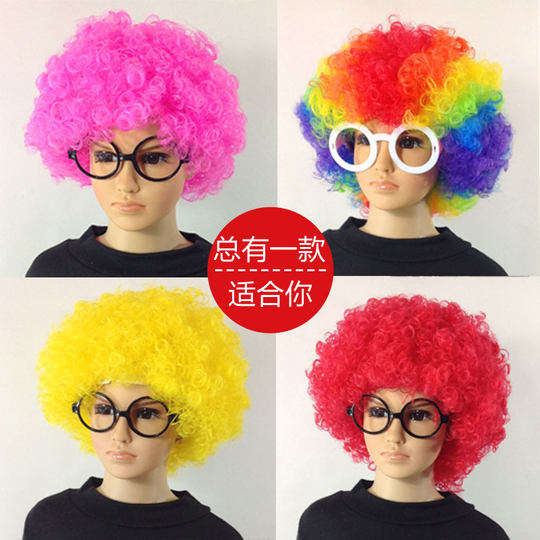 Clown funny style performance area material afro wig