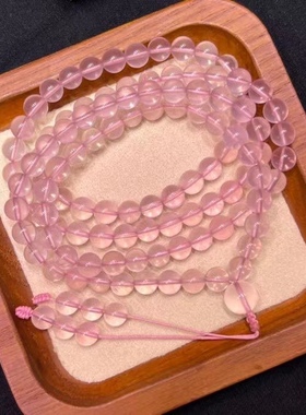 天然莫桑比克星光粉佛珠108颗念珠 规格6毫米，重42.33克