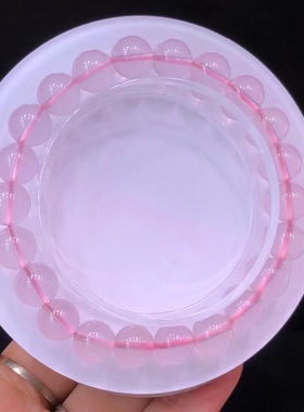 天然莫桑比克星光粉手串粉晶。规格8.5mm。重：19.85克