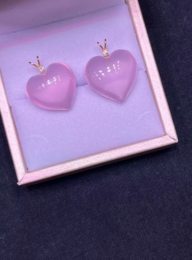天然粉晶爱心吊坠，18k镶嵌颜色粉嫩水润 ，20.18.9mm，重4.22克