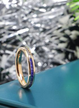 ROADLATIVE蓝白锆石钛钢戒指