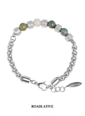 ROADLATIVE天然石珠拼接钛钢手链