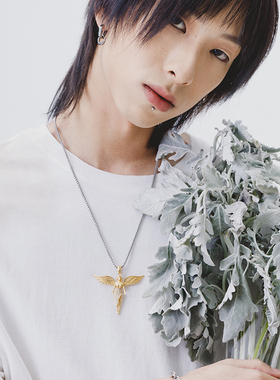 ROADLATIVE镶钻天使翅膀吊坠项链