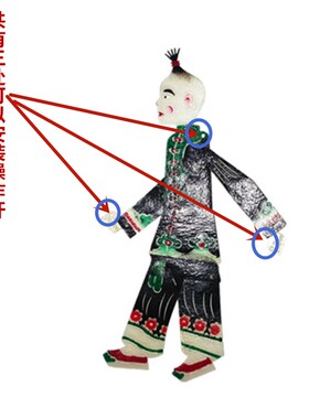 绘影皮影道具古代小男孩 男童带辫子司马光带操作杆可双面表演