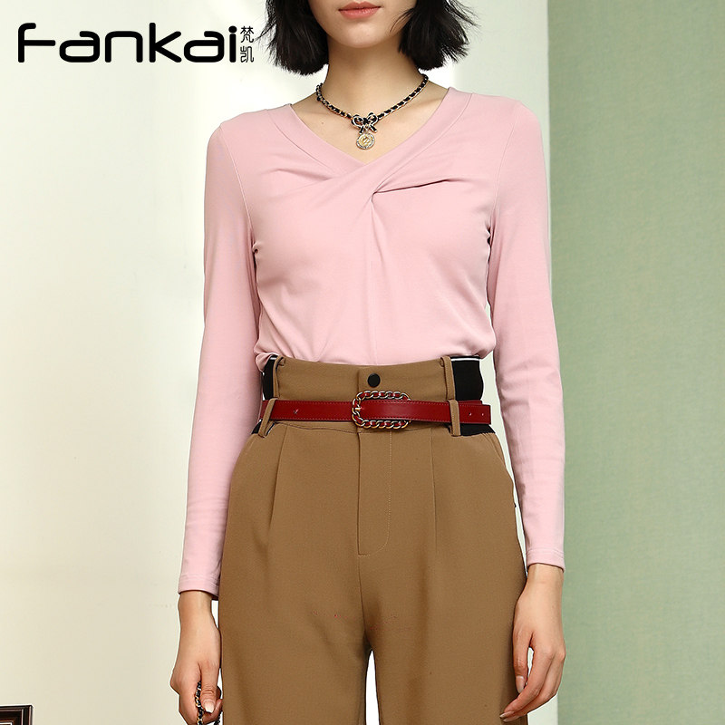 梵凯外穿新款春款洋气设计感打底衫 梵凯T恤