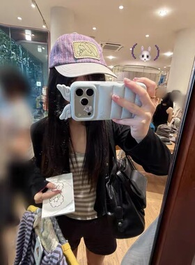 现货 韩国品牌coyseio 26fw 百搭复古拼色小兔子刺绣棒球帽鸭舌帽