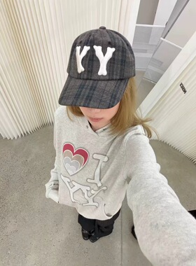 现货 OPENYY 26fw YY骨头立体刺绣棒球帽女羊毛弯檐休闲鸭舌帽