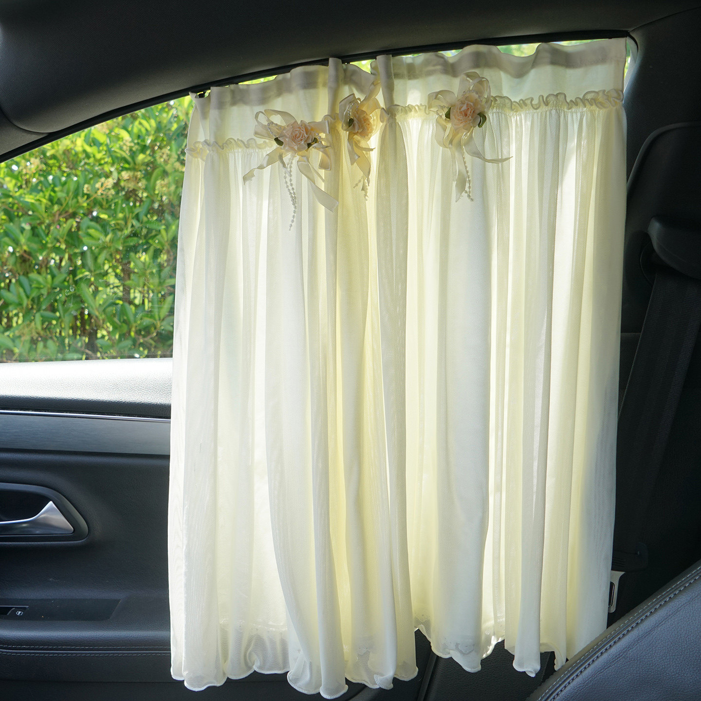 蕾丝汽车窗帘防晒遮阳帘宝宝侧车窗车用儿童防晒遮光车载车内轨道,淘宝优惠券,粉丝福利购,淘宝优惠卷