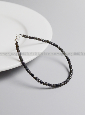 Ciel男女黑曜石原创方块珠手链