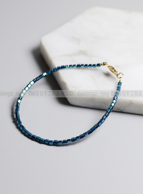 Ciel女黑胆石原创小众手链脚链