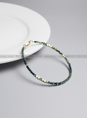 Ciel原创手工天然黑胆石手链