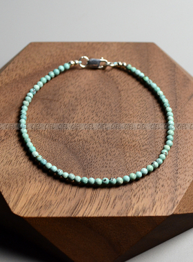 原创手工天然原矿小米粒绿松石