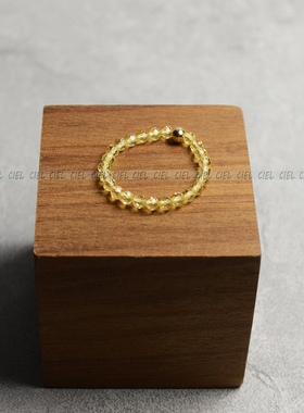 原创手工天然黄水晶戒指