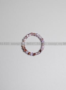 Ciel原创手工天然紫发晶戒指超七指环关节戒尾戒2.5mm小方糖幽灵