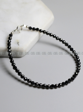 原创黑色锆石极细切面项链手串