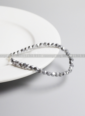 Ciel中性风黑胆石原创切面珠手链