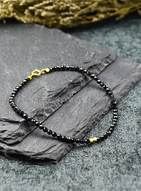 原创天然极细迷你手串黑色尖晶石