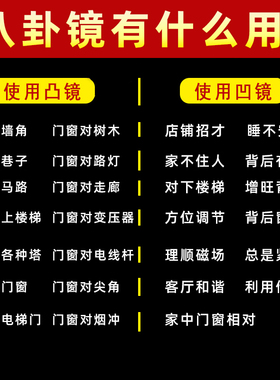 墙角壁刀尖角对着大门窗户阳台化解九宫八卦凸镜凹镜开过邻居摆件