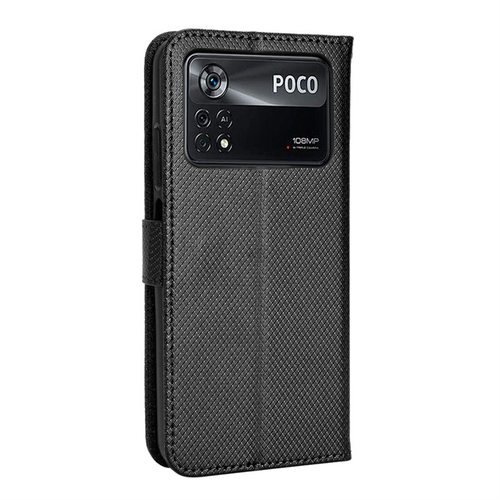 适用于小米Poco X4 Pro 5G手机壳M4Pro 4G翻盖插卡皮套防摔挂绳 - 图3